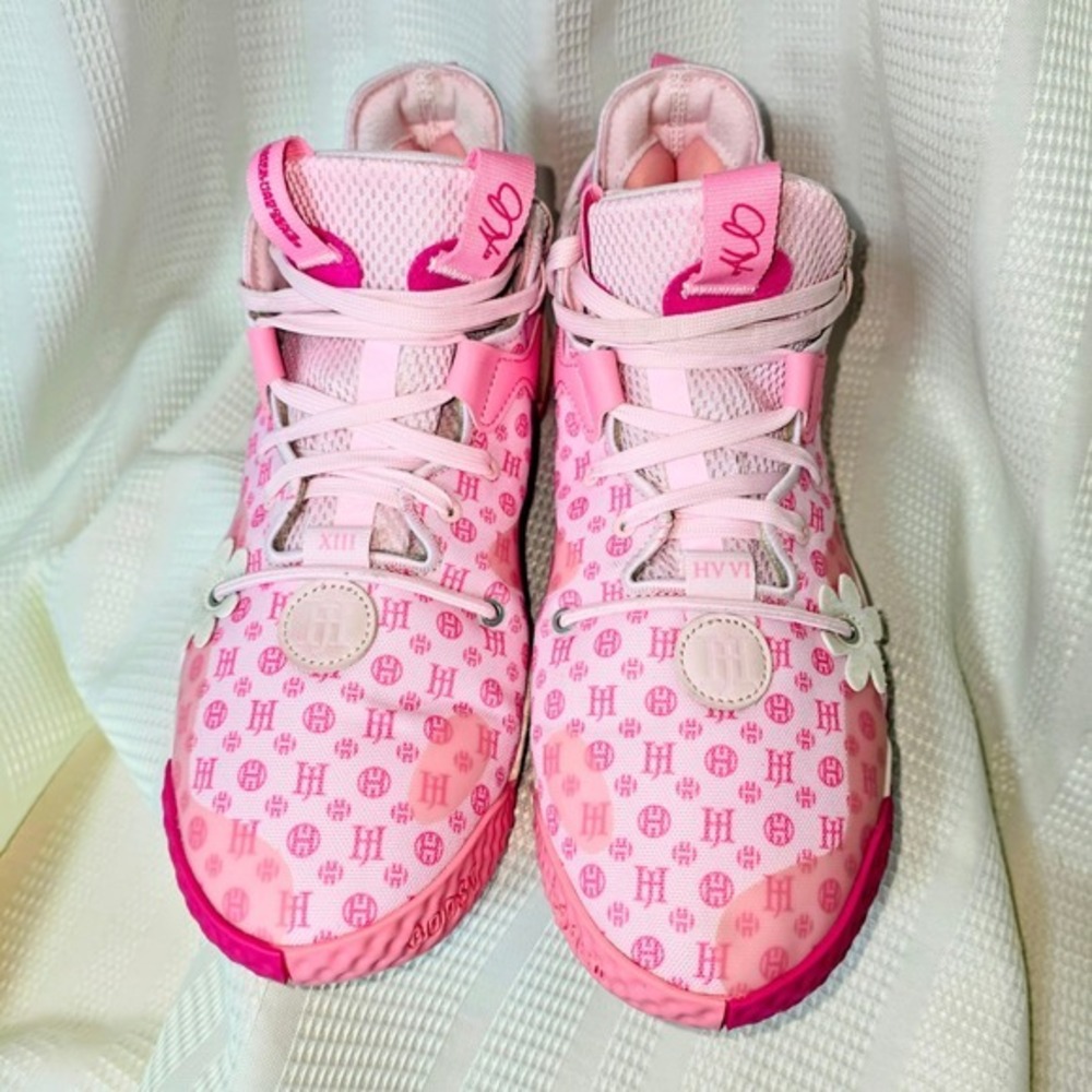 Adidas Harden Vol‎ 6 Pink Monogram Basketball Shoes GV8744 Mens 10 Womens 11.